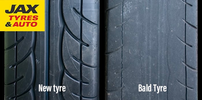 New Tyre vs Bald Tyre Comparison Image