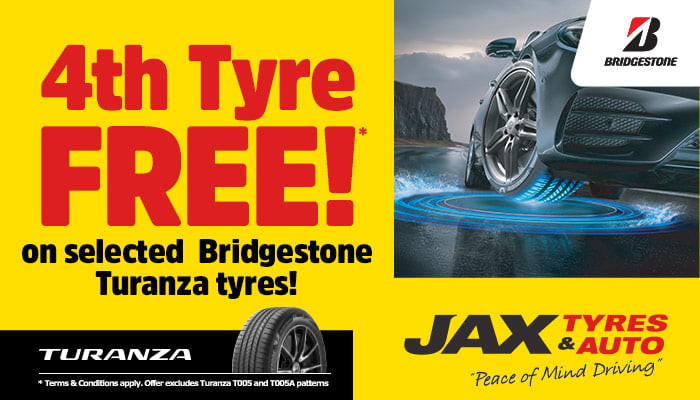 Bridgestone - Buy 4 and get the 4th tyre FREE