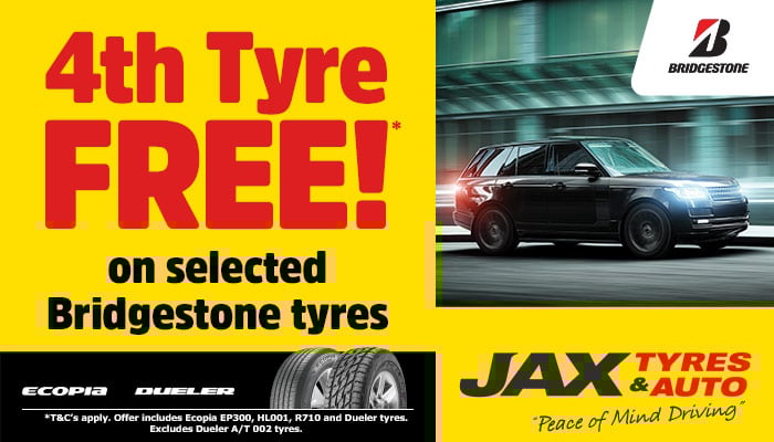 Bridgestone - Buy 4 and get the 4th tyre FREE