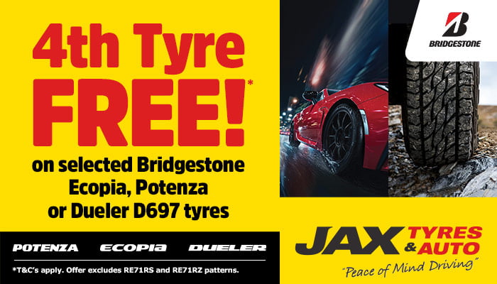 Bridgestone - Buy 4 and get the 4th tyre FREE