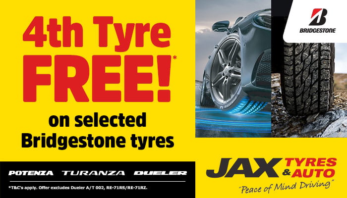 Bridgestone - Buy 4 and get the 4th tyre FREE