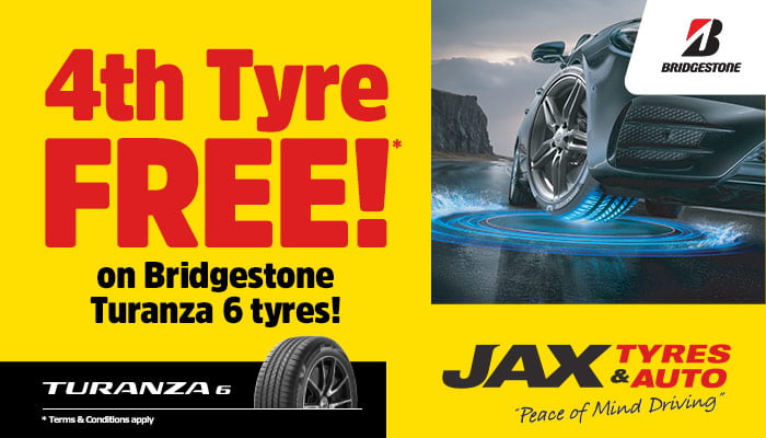 Bridgestone - Buy 4 and get the 4th tyre FREE